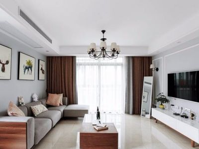 紫薇·铂樾府简约风格100平米二居室装修案例