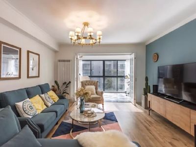 绿城·桂语蘭庭美式风格118平米三居室装修案例