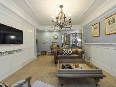 龙湖香醍西岸平层156平美式风格装修案例