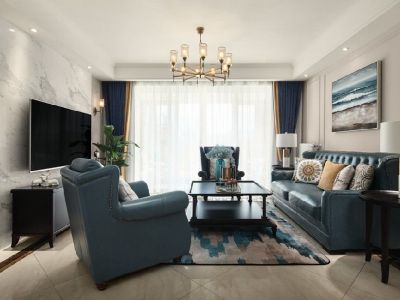 中海御鑫阁欧式风格135平米三居室装修案例