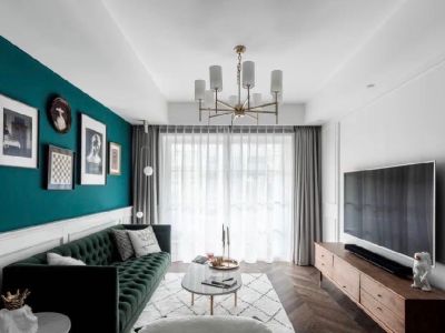 金泰城丽湾轻奢风格95平米三居室装修案例