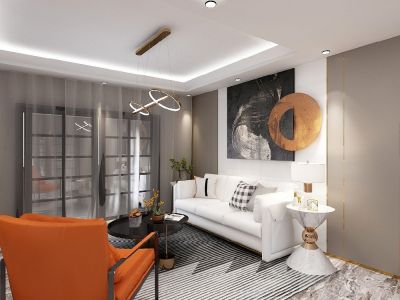 中航华府三居106平现代风格装修案例