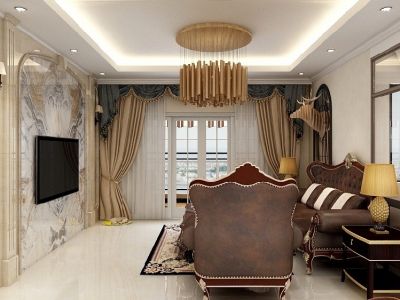 智慧新城四居128平美式风格装修案例