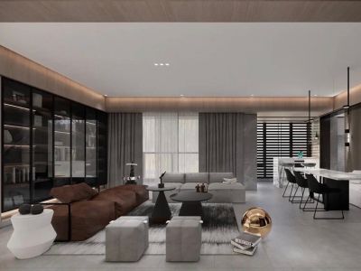 紫薇生态城140平米现代简约四居室装修案例