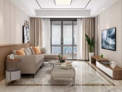 龙记玖玺简约风格126平米三居室装修图案例