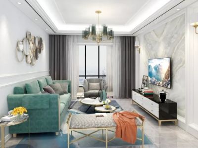 麓湖半岛现代风格121平米三居室装修案例