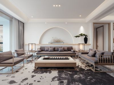 天地源枫林意树平层144平中式风格装修案例