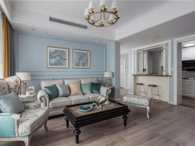 金福苑美式风格105平米三居室装修案例