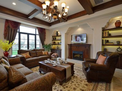 逸翠庄园经典美式214平米别墅装修案例