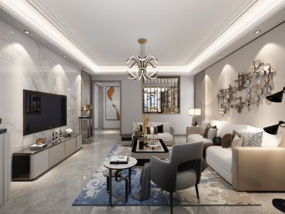 合能铂悦府四居127平现代风格装修案例