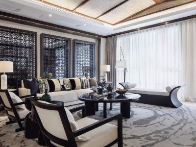 华豪丽晶122平米新中式风格三居室装修案例