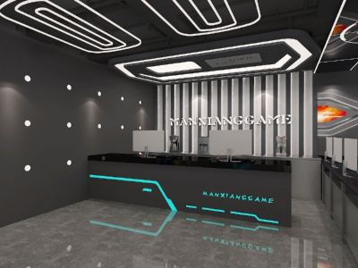 300平现代简约风格网咖装修案例