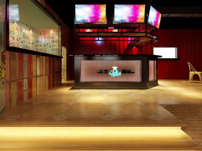 220平混搭风格铁板烧店装修案例