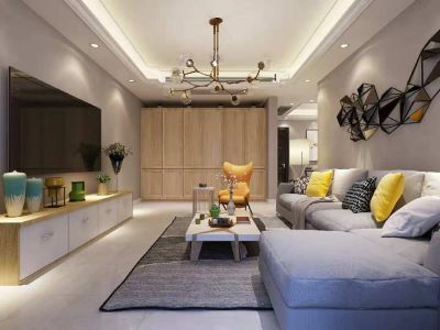 恒大帝景四居123平现代风格装修案例