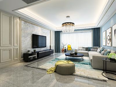 保利曲江春天里四居135平现代风格装修案例