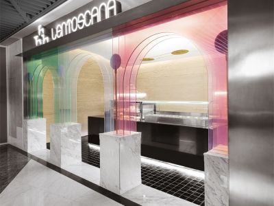 76平米现代极简风面包店装修案例