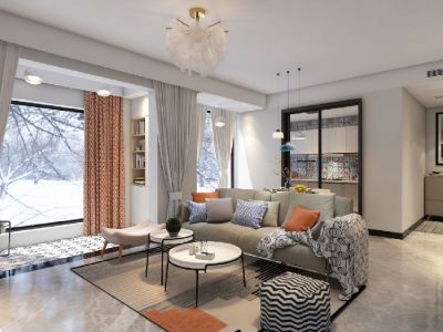 林凯城现代风格80平米二居室装修案例