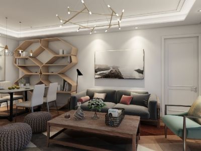 辰宫双河湾简约风格87平米二居室装修案例