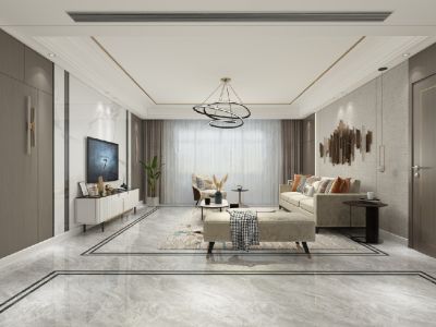 唐延九珺四居132平现代风格装修案例