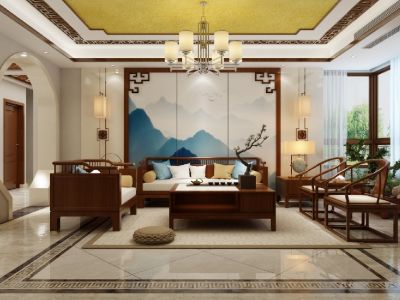 沁水新城平层152平中式风格装修案例