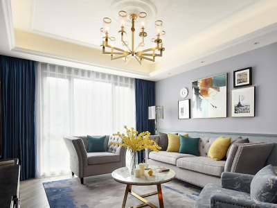 缤纷南郡四居138平美式风格装修案例