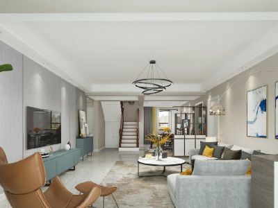 紫薇东进跃层121平跃层现代风格装修案例