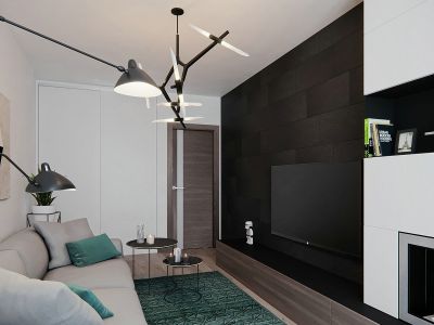 绿地西安世界中心现代风格102平米装修案例