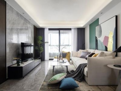 保利和光尘樾103平米现代风格装修案例