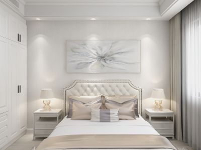 龙山华府106平米简约美式三居装修案例