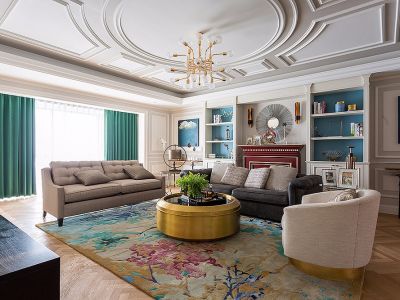 逸翠园144平米欧式风格三居室装修案例