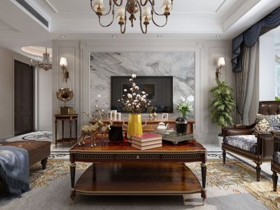 渭南宏帆广场136平美式风格装修案例