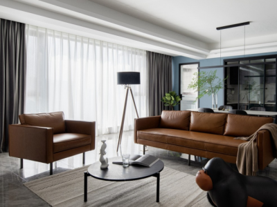 中南君启三期简约风格113平米三居室装修设计案例