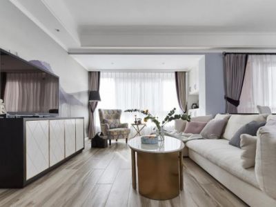 绿地国港新里城86平米简美风格装修案例