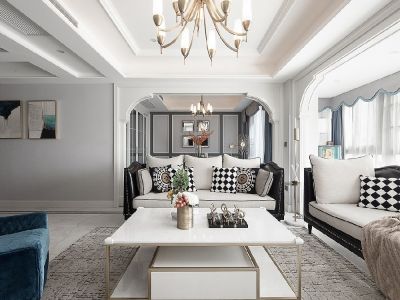 曲江诸子阶复式362平美式风格装修案例