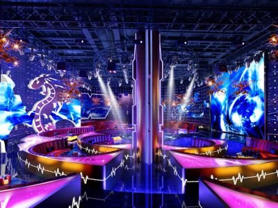 KTV绚丽风格350平米装修案例