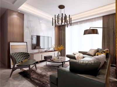 盛世长安三居119平现代风格装修案例