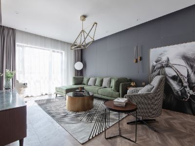 悦美国际四居132平方现代风格装修案例