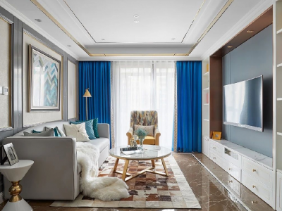 恒志云都美式风格114平米三居室装修案例