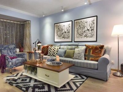 旭景崇盛园93平米美式田园三居室装修案例