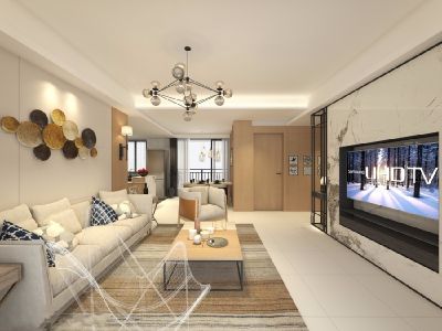 保利爱尚里95平米现代简约三居室装修案例