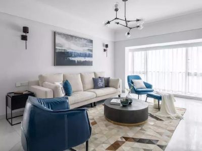 高科绿水东城95平米简约风格三居室装修案例