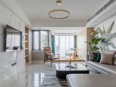 春天花园三居126平现代风格装修案例