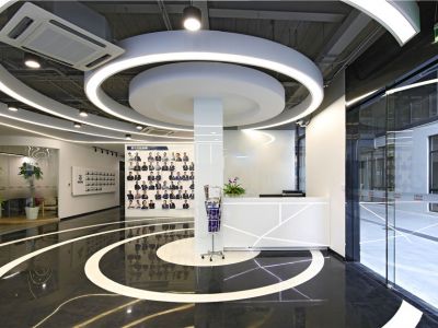 创意办公室简约风格301平米装修效果图案例