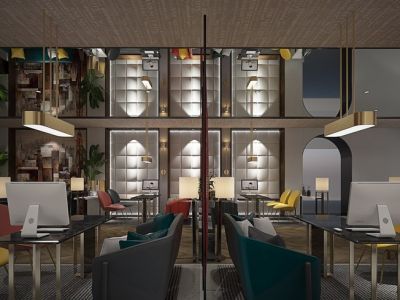 婚纱摄影店现代风格240平米装修设计案例