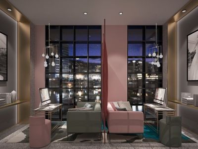 婚纱摄影店北欧风格230平米装修设计图案例