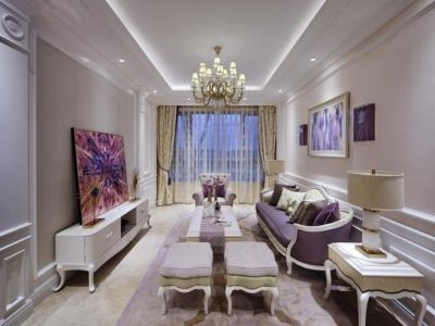 地铁锦上花园3期法式风格92平米装修案例