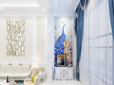 桃花源复式135平米欧式风格装修案例