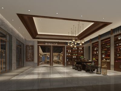 美食城新中式风格3000平米装修案例