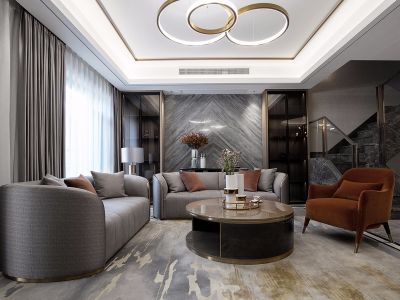 凯旋湾花园现代风格226平米装修案例