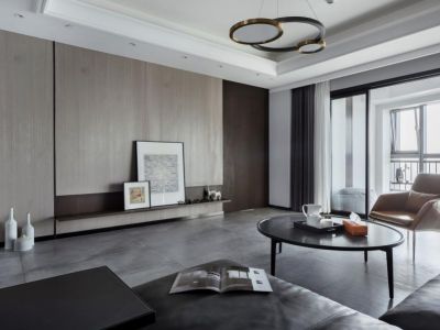 和成嘉业极简风格106平米二居室装修案例